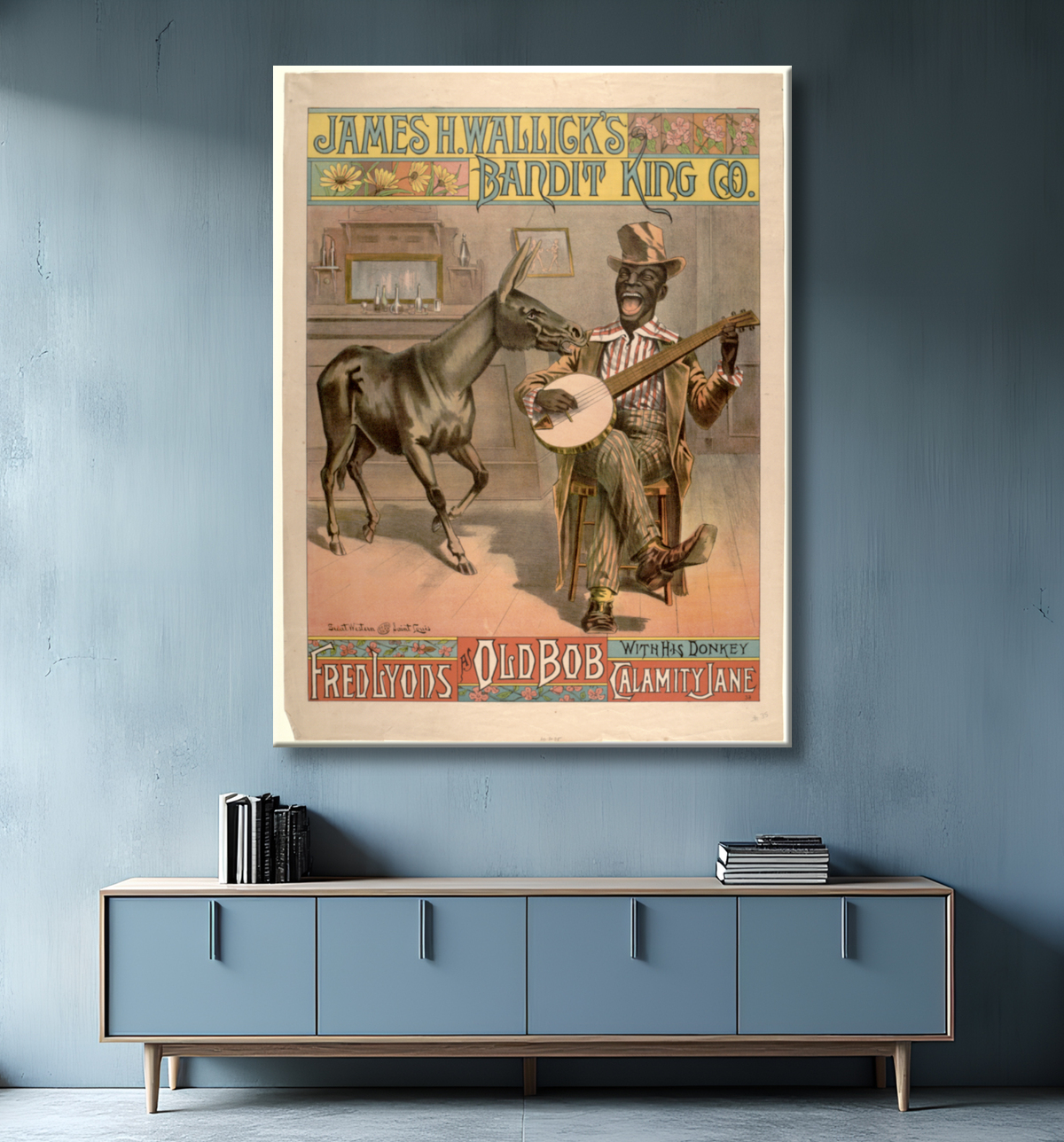 Reproduction Bandit King Co. de James H. Wallick. de Lyons, Fred avec decor