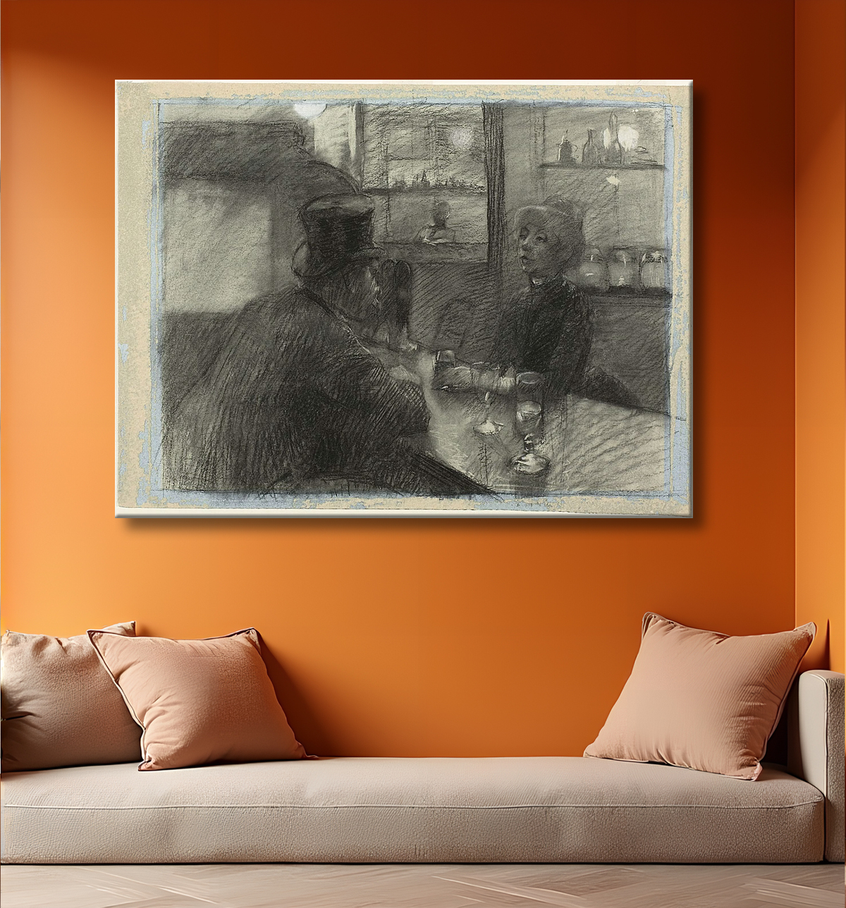 Reproduction Bar du Café de la rue de Rome de Henri de Toulouse-Lautrec avec decor