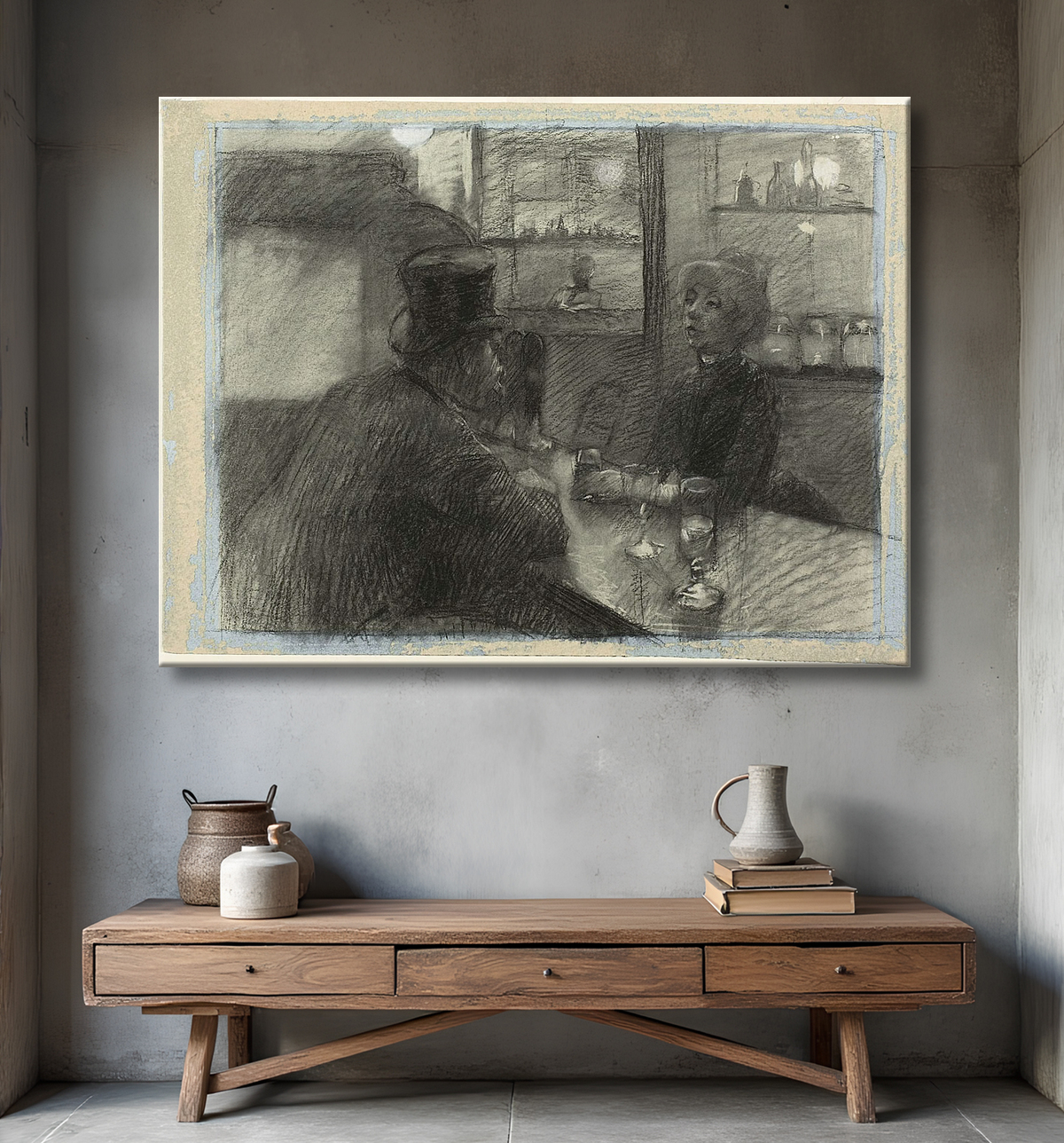Reproduction Bar du Café de la rue de Rome de Henri de Toulouse-Lautrec avec decor