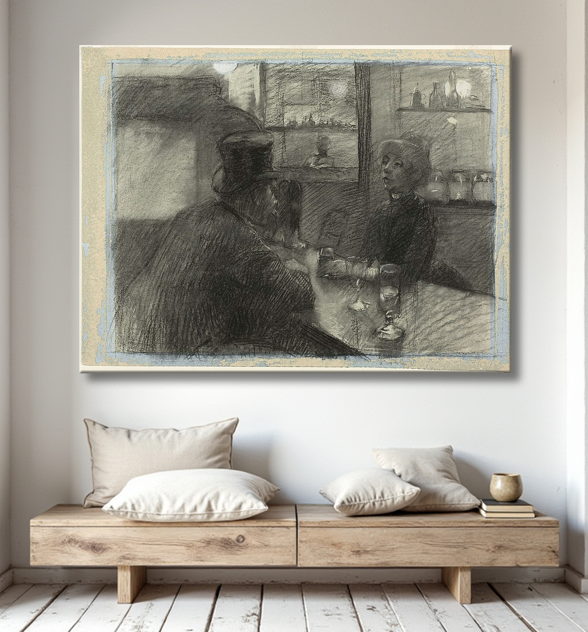 Reproduction Bar du Café de la rue de Rome de Henri de Toulouse-Lautrec avec decor