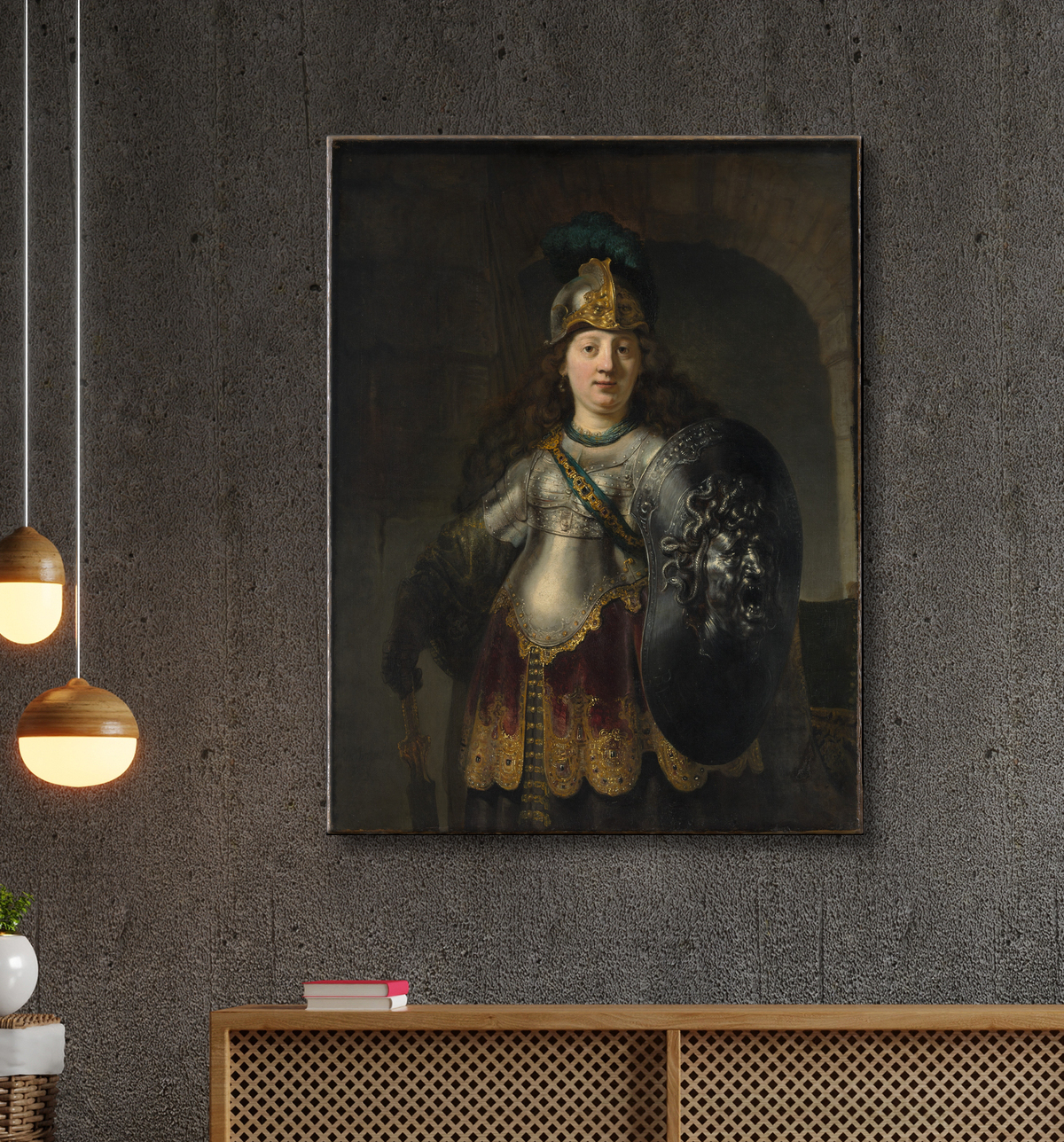 Reproduction bellone de Rembrandt (Rembrandt van Rijn) avec decor