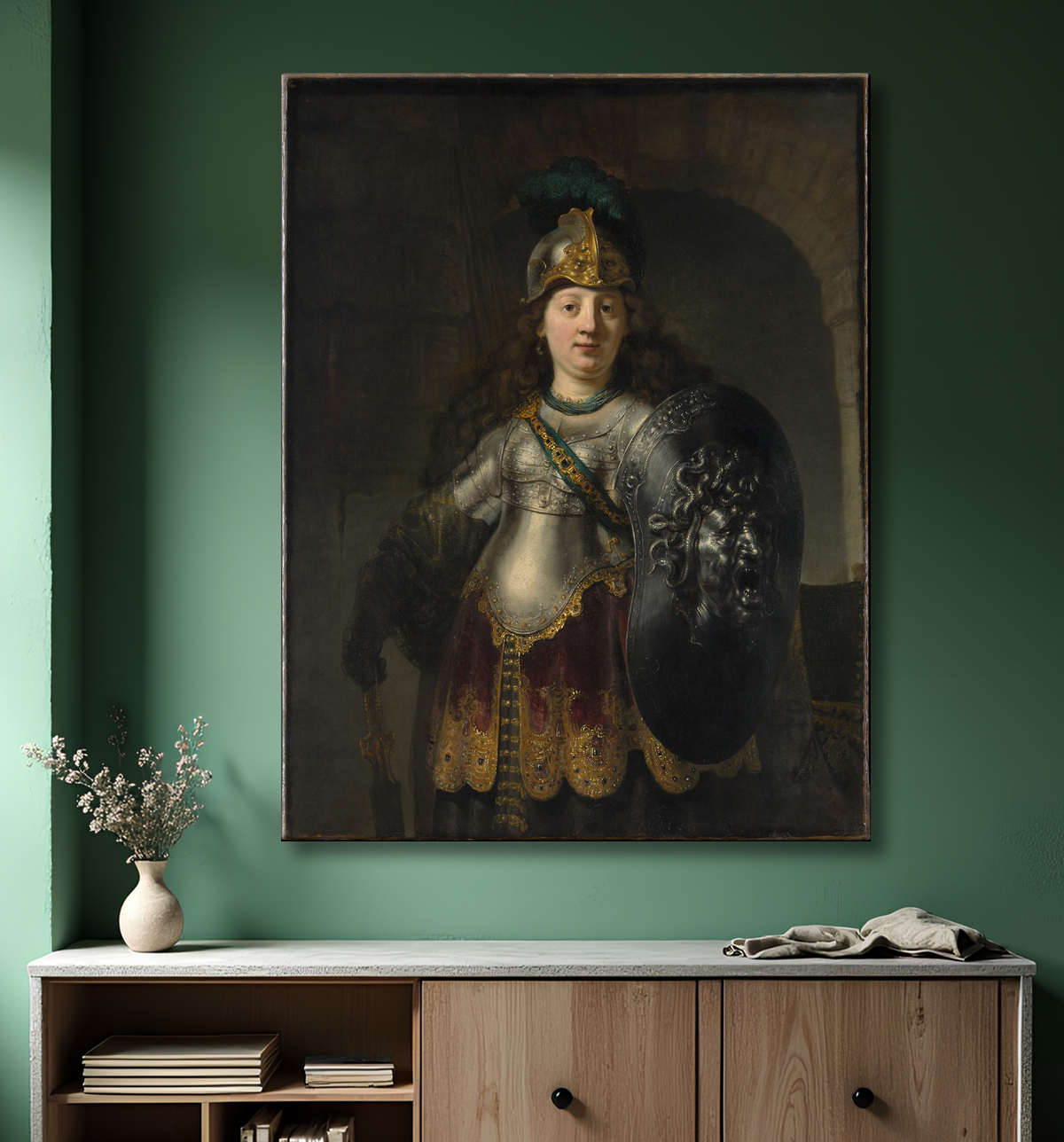 Reproduction bellone de Rembrandt (Rembrandt van Rijn) avec decor
