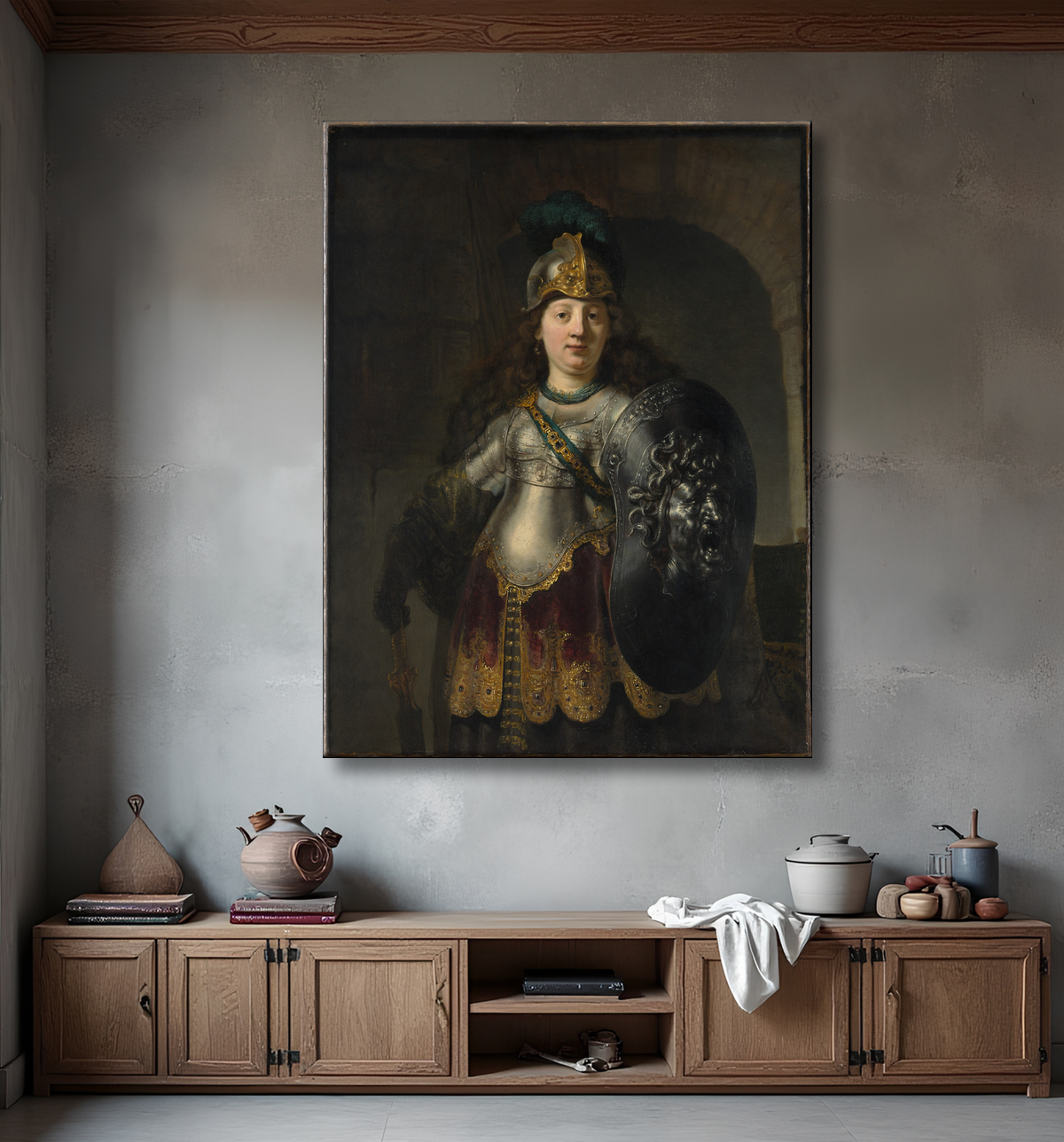 Reproduction bellone de Rembrandt (Rembrandt van Rijn) avec decor