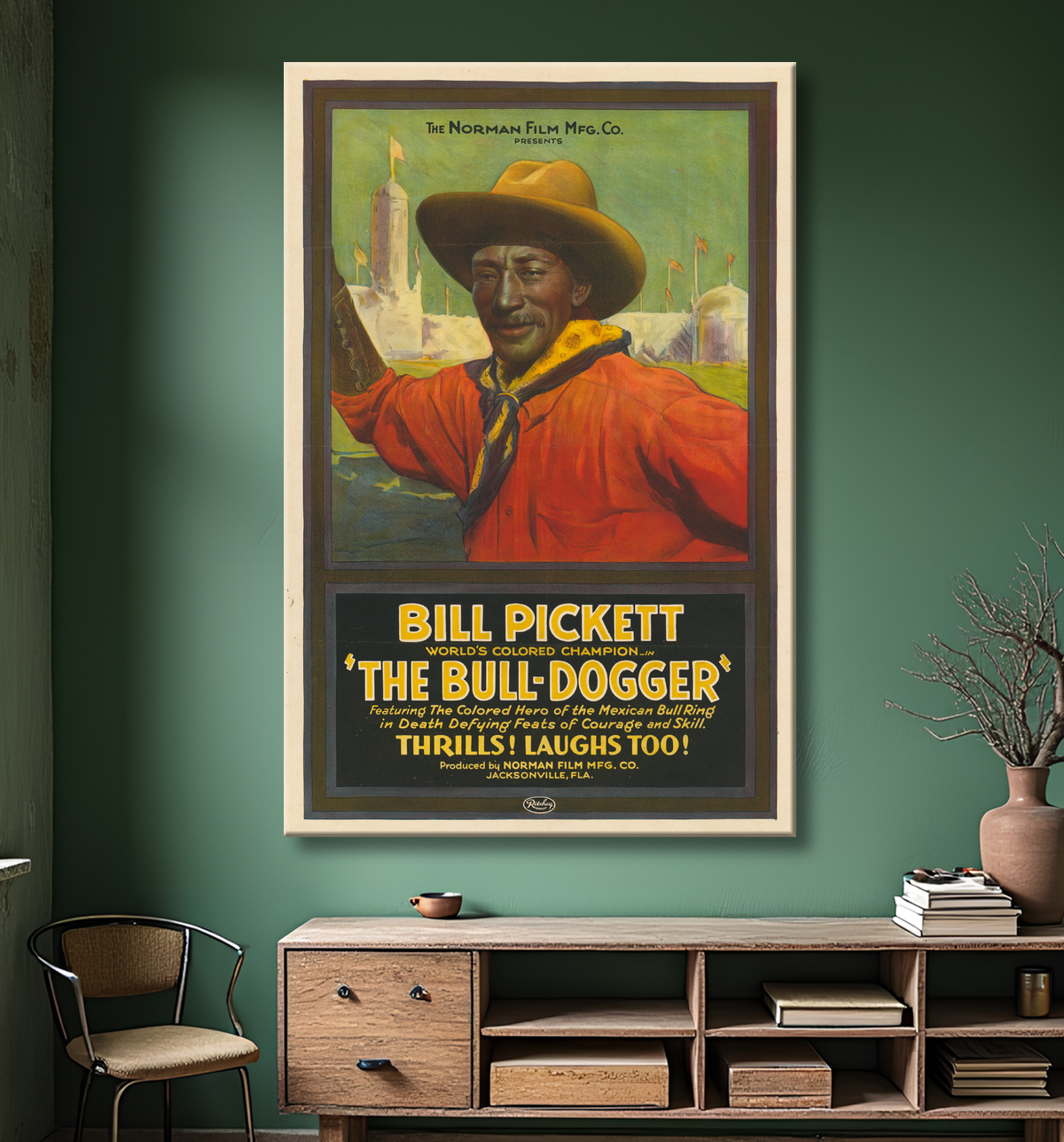 Reproduction Bill Picket de Ritchey Lithographic Corporation, active 1920 - 1929? avec decor