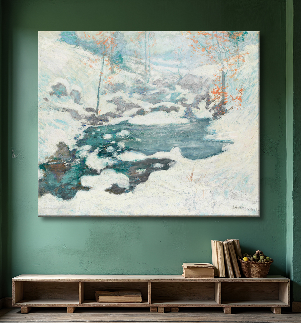 Reproduction Bloqué par les glaces de John Henry Twachtman avec decor