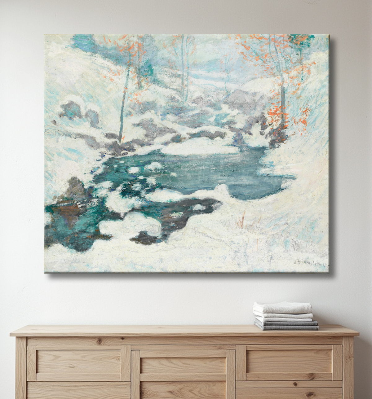 Reproduction Bloqué par les glaces de John Henry Twachtman avec decor