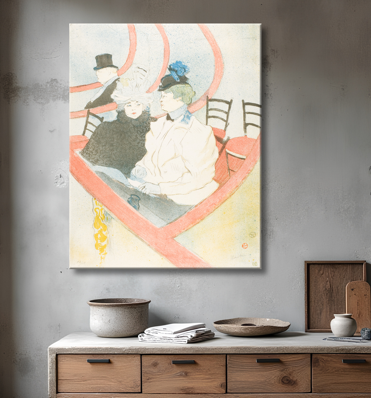 Reproduction Boîte dans le Grand Tier de Henri de Toulouse-Lautrec avec decor