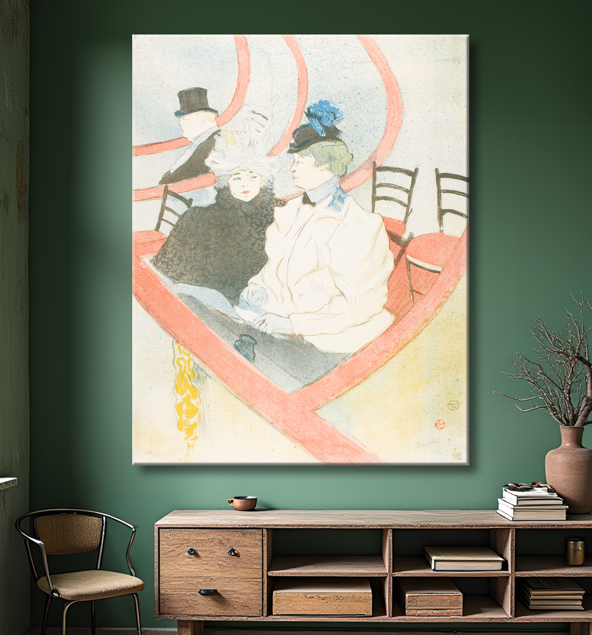 Reproduction Boîte dans le Grand Tier de Henri de Toulouse-Lautrec avec decor