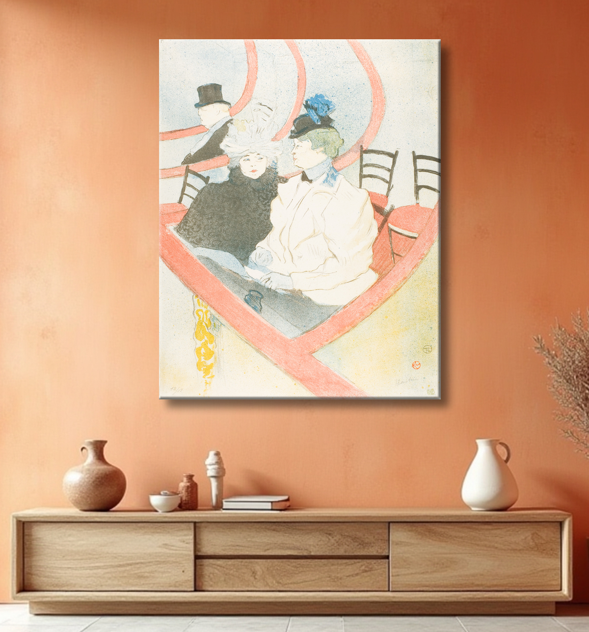Reproduction Boîte dans le Grand Tier de Henri de Toulouse-Lautrec avec decor
