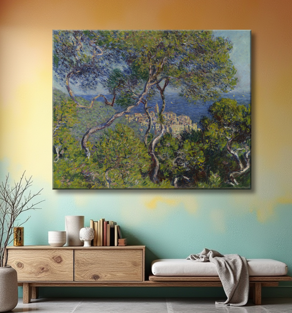 Reproduction Bordighera de Claude Monet avec decor