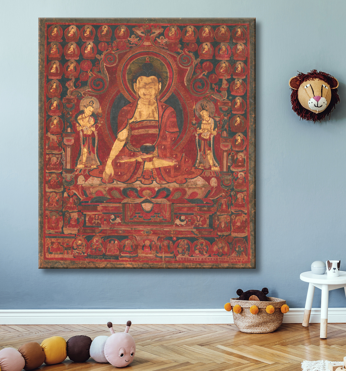 Reproduction Bouddha Shakyamuni comme "Seigneur des Munis" avec decor