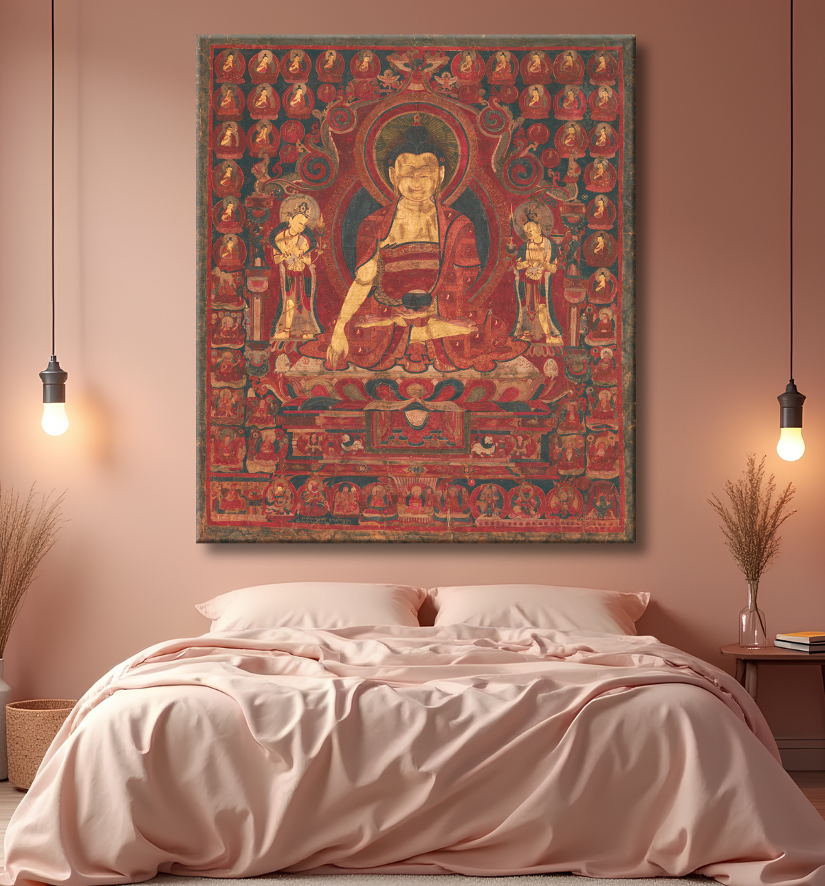 Reproduction Bouddha Shakyamuni comme "Seigneur des Munis" avec decor