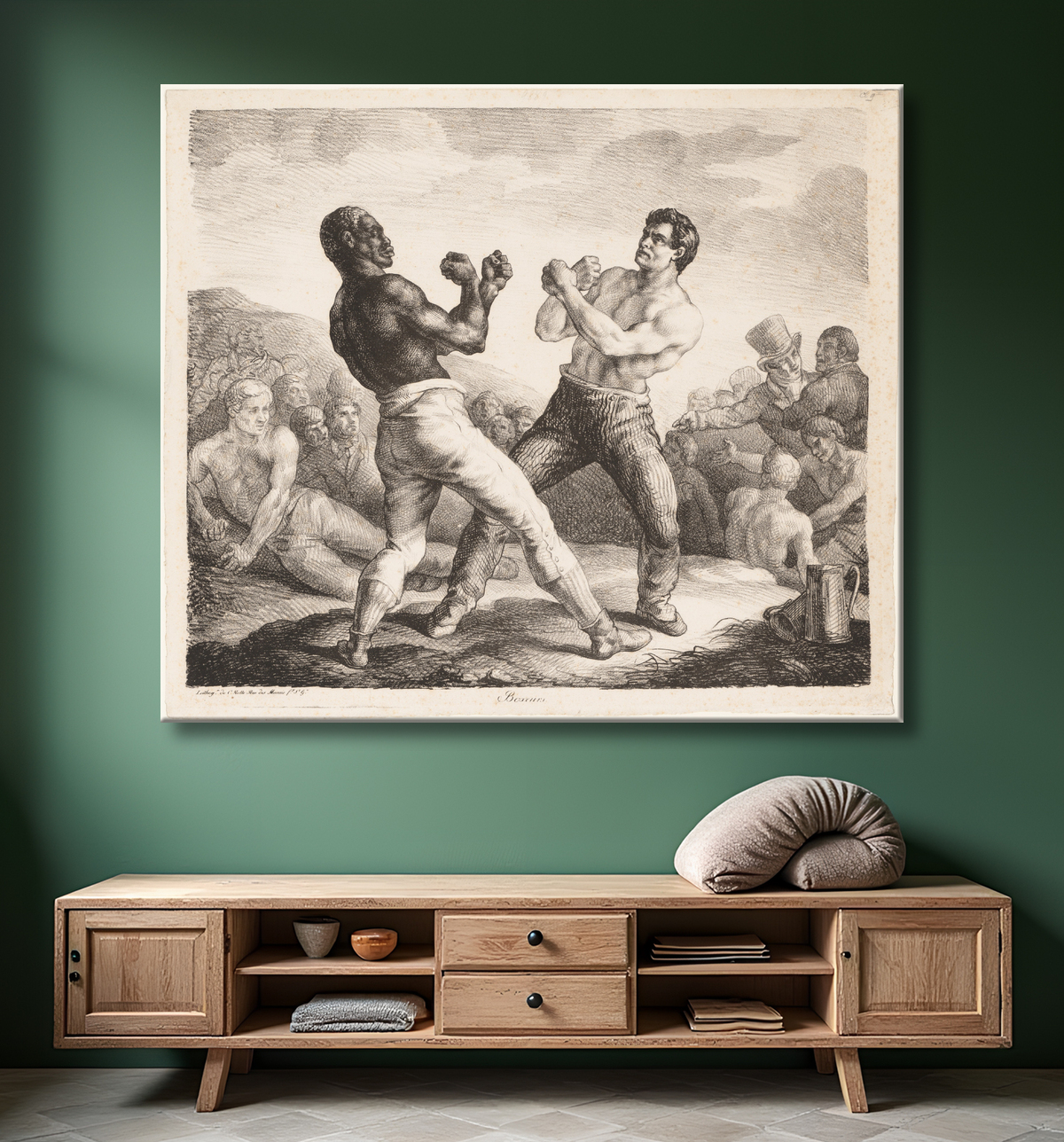 Reproduction Boxeurs de Théodore Gericault avec decor