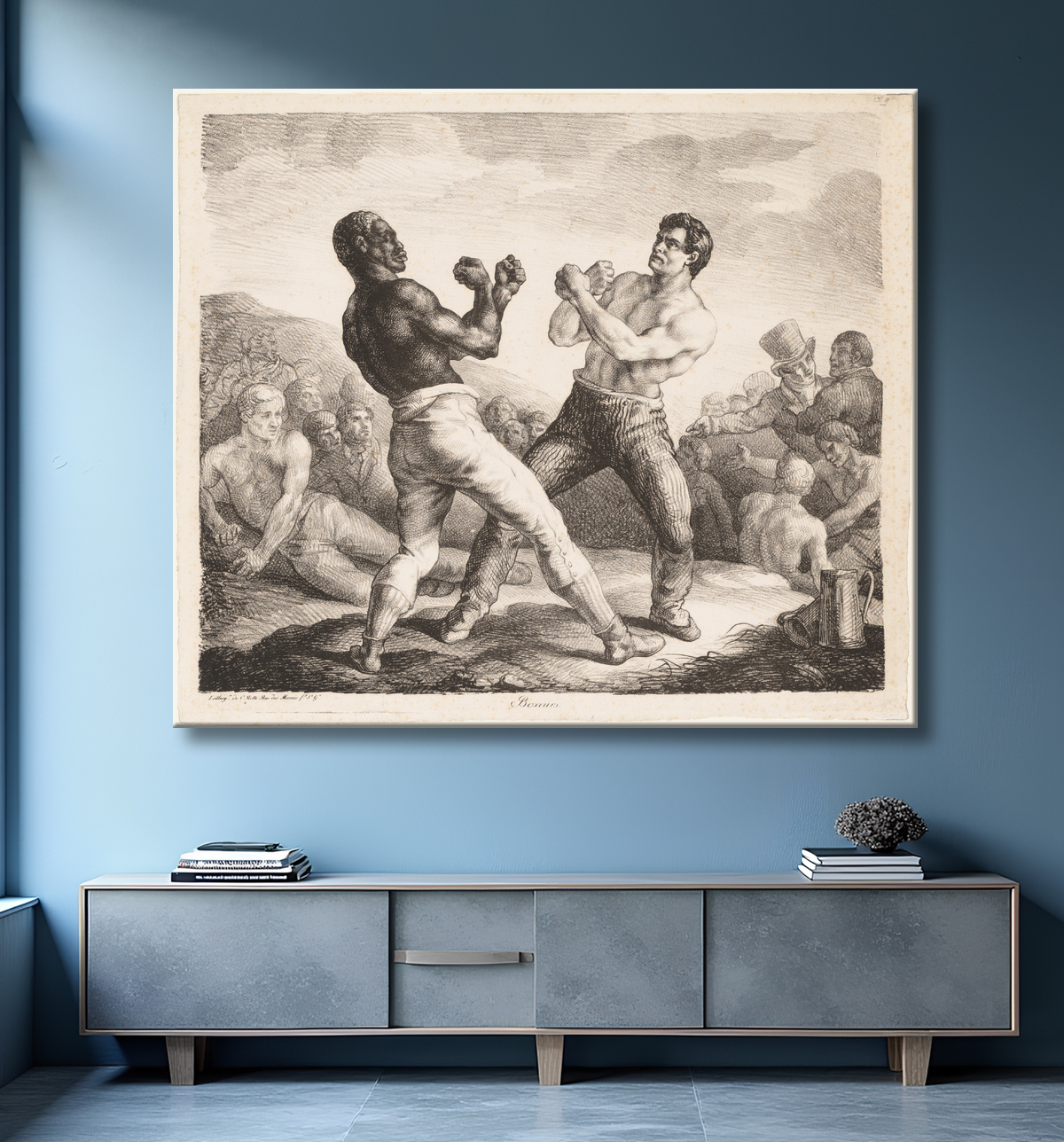 Reproduction Boxeurs de Théodore Gericault avec decor