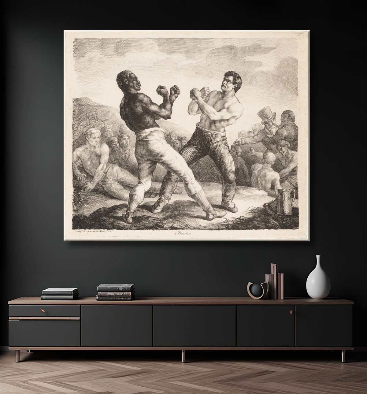 Reproduction Boxeurs de Théodore Gericault avec decor