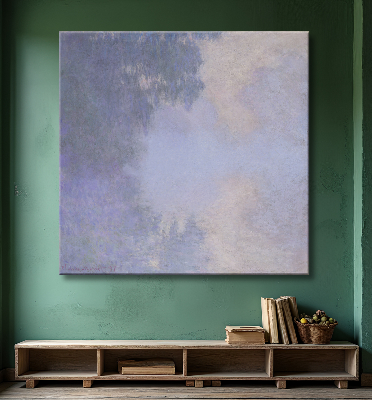 Reproduction Bras de Seine près de Giverny (Brume) de Claude Monet avec decor