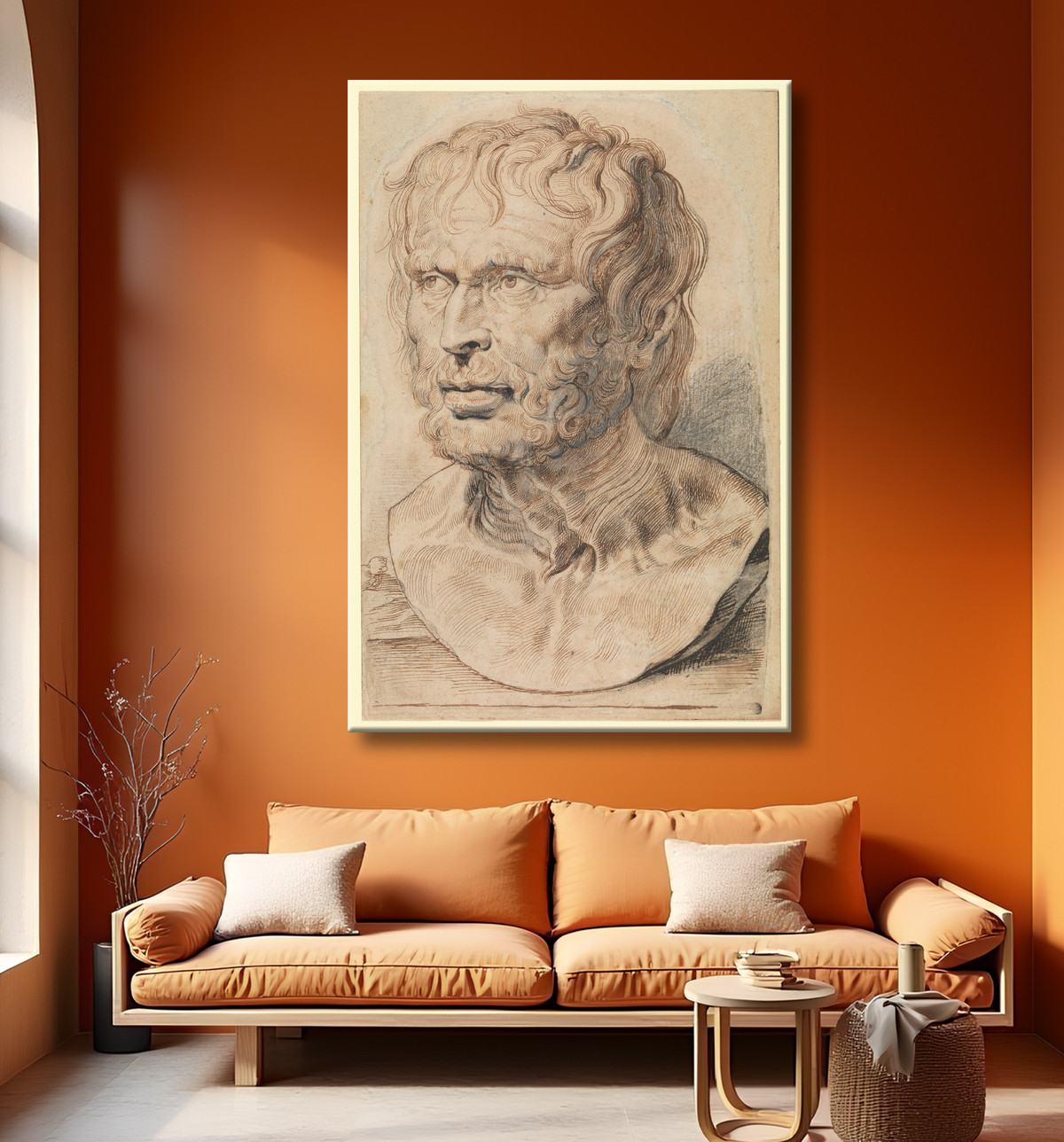 Reproduction Buste de Pseudo-Sénèque de Peter Paul Rubens avec decor