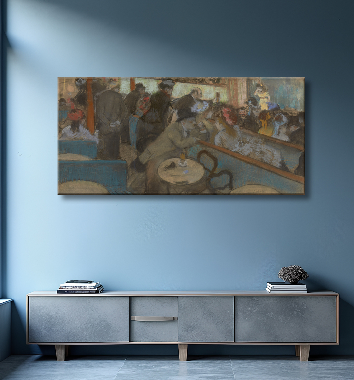 Reproduction Café-Concert (Les Spectateurs) de Hilaire Germain Edgar Degas avec decor
