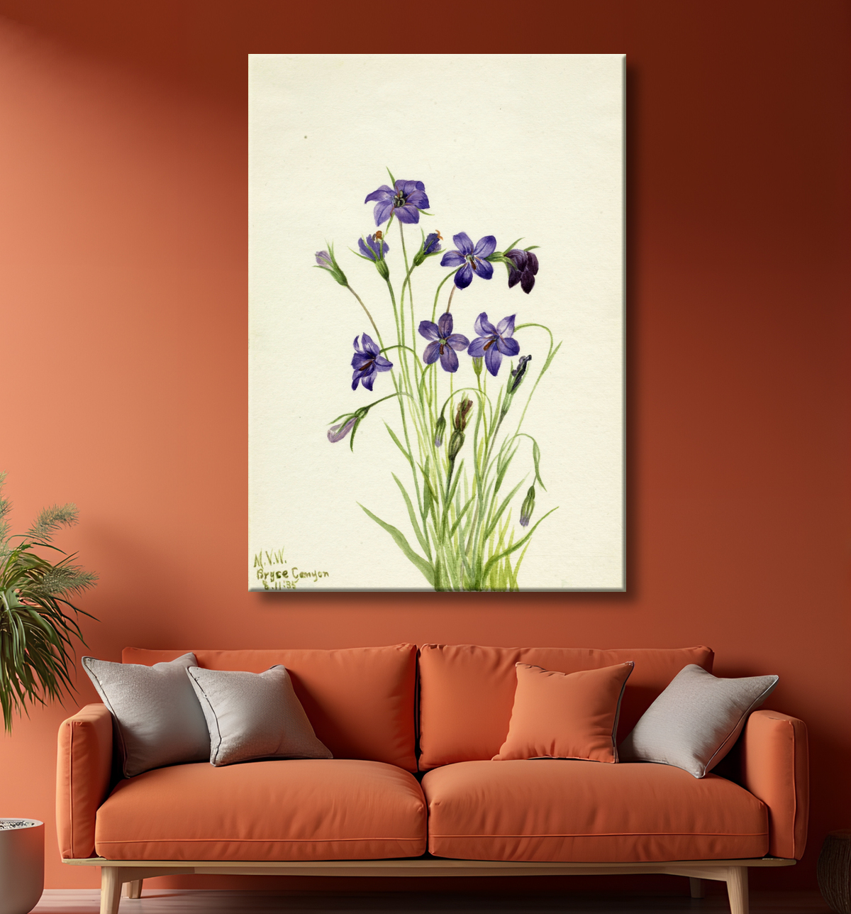 Reproduction Campanule (campanule) de Mary Vaux Walcott, born Philadelphia, PA 1860-died St. Andrews, New Brunswick, Canada 1940 avec decor