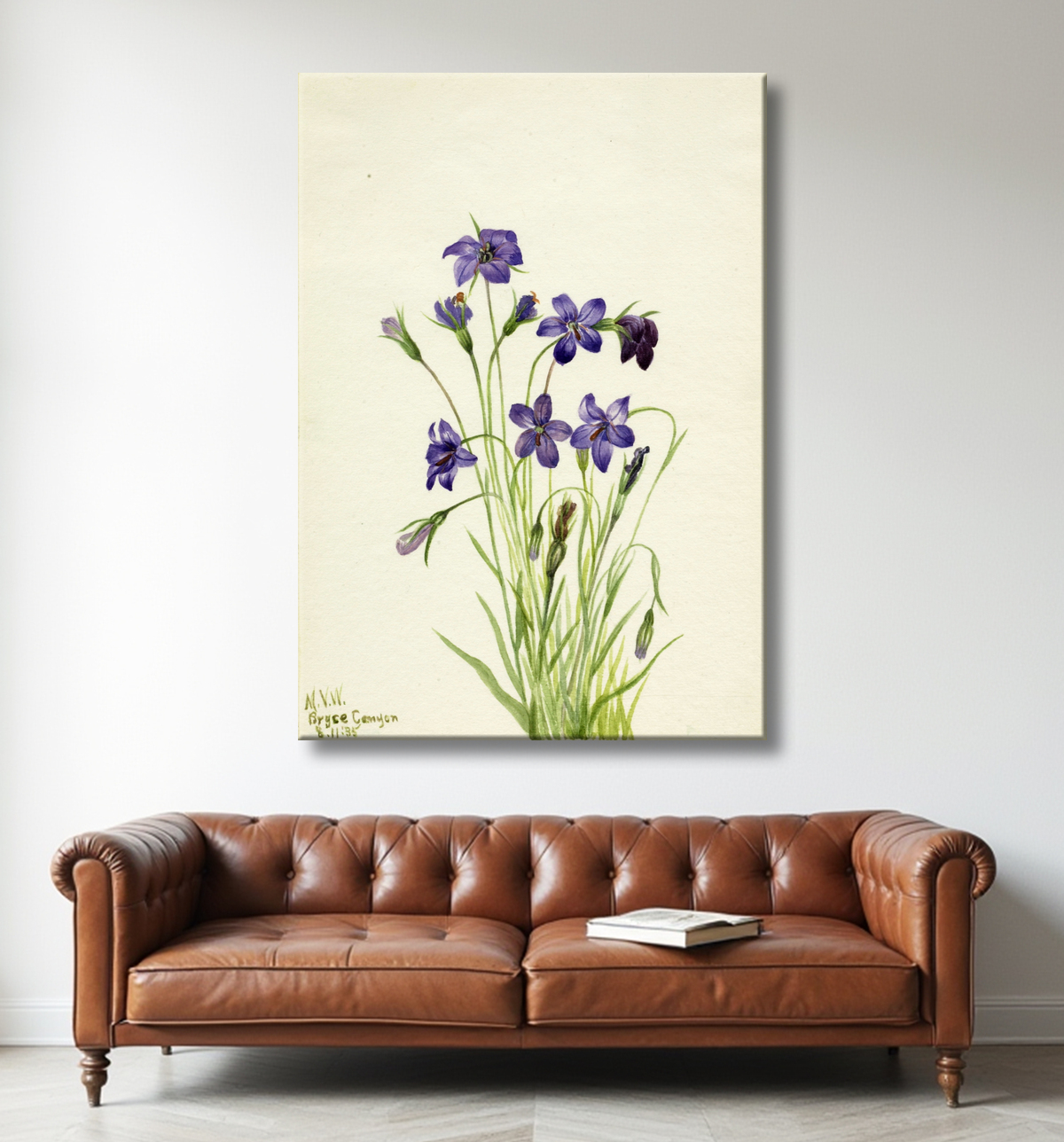 Reproduction Campanule (campanule) de Mary Vaux Walcott, born Philadelphia, PA 1860-died St. Andrews, New Brunswick, Canada 1940 avec decor
