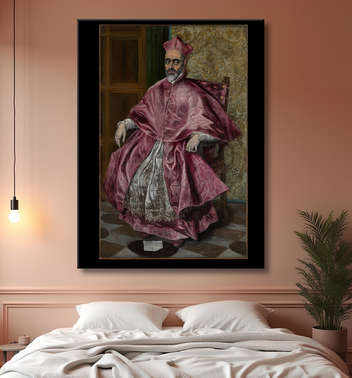 Reproduction Cardinal Fernando Niño de Guevara (1541-1609) de El Greco (Domenikos Theotokopoulos) avec decor