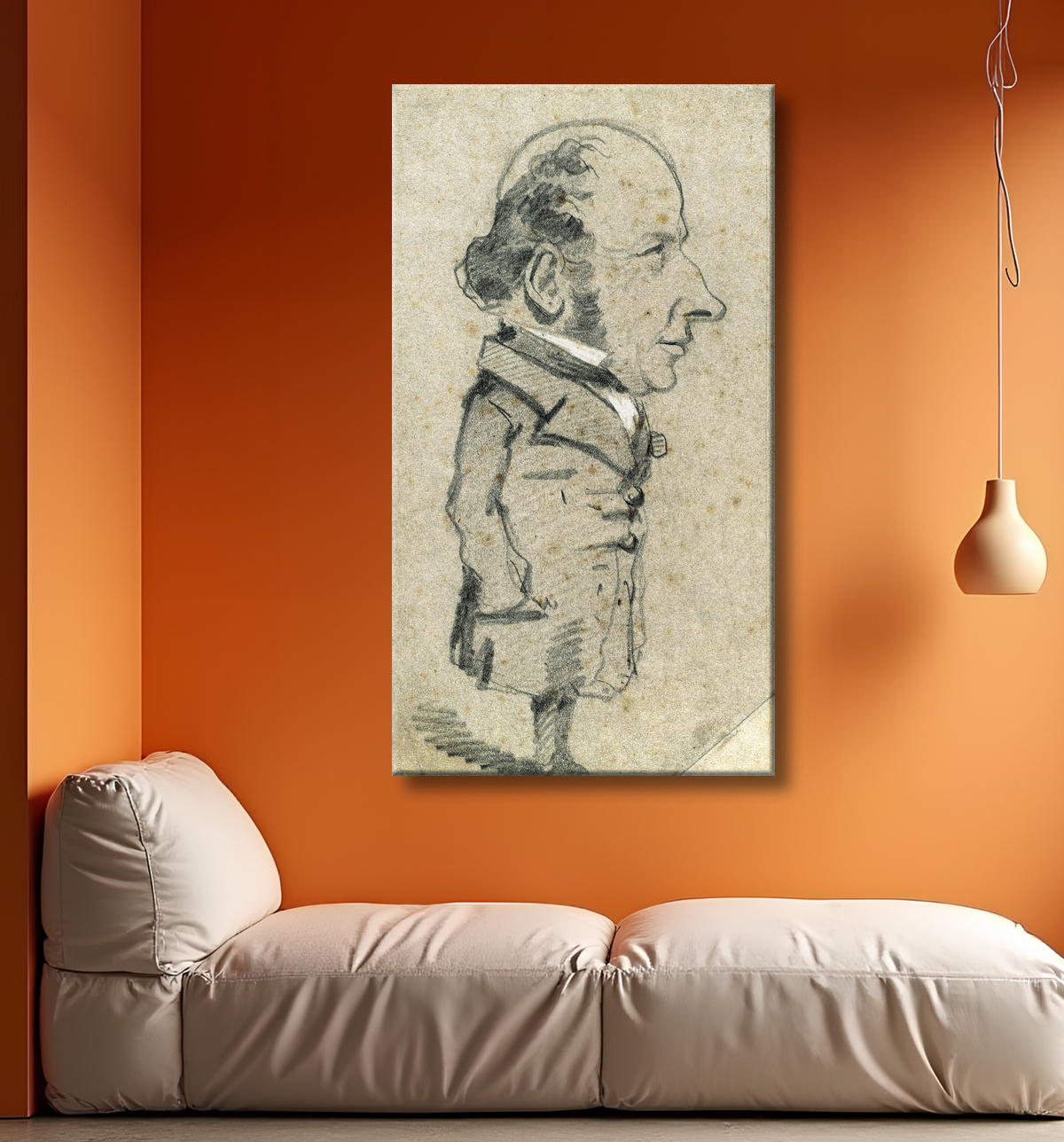 Reproduction Caricature d'Eugène Marcel de Claude Monet avec decor