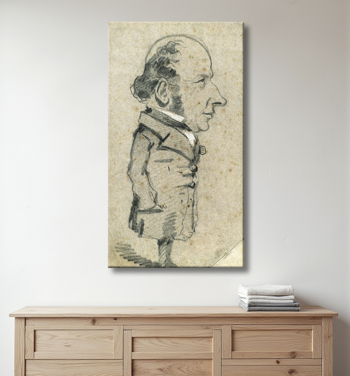 Reproduction Caricature d'Eugène Marcel de Claude Monet avec decor