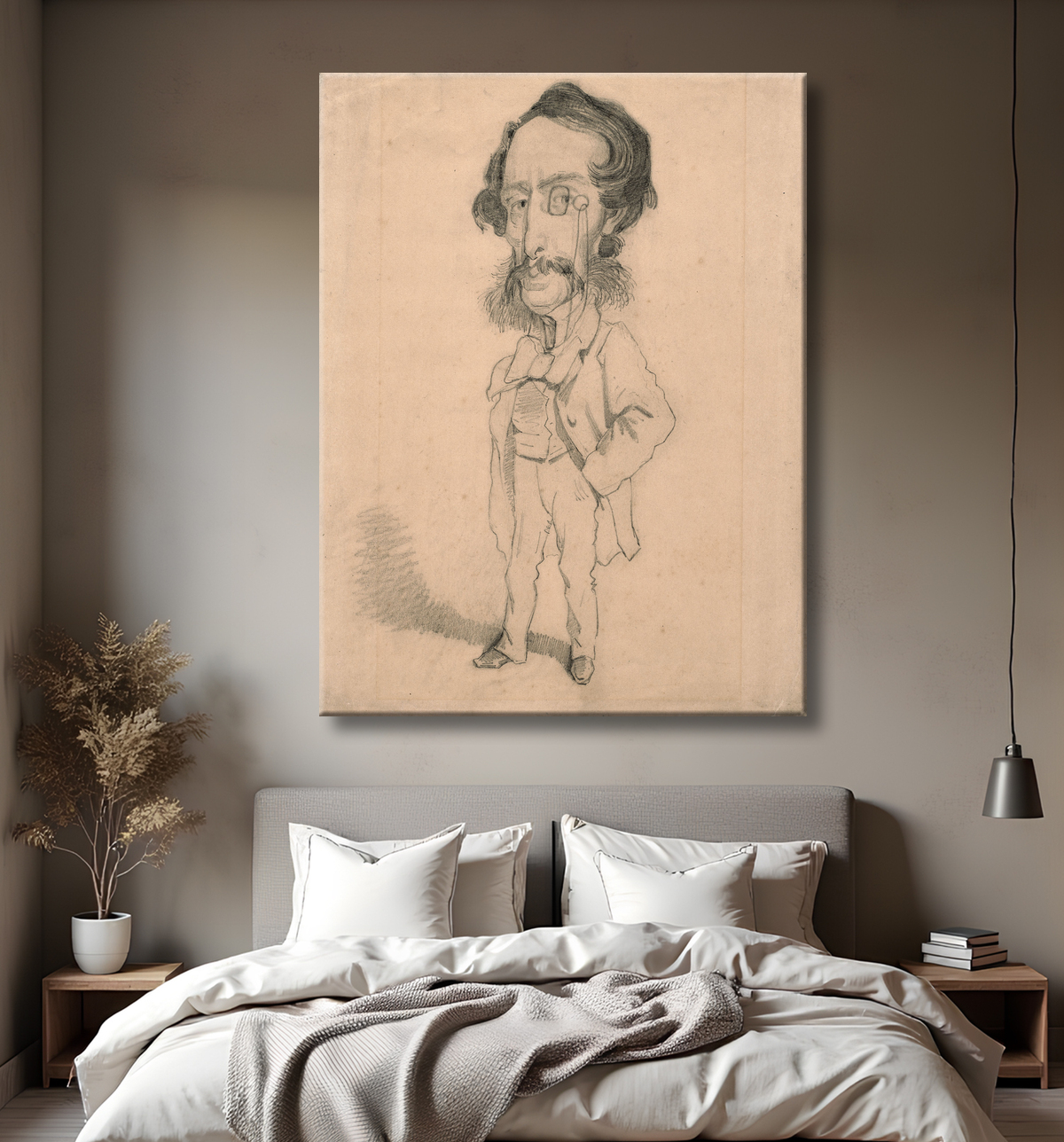 Reproduction Caricature de Mario Uchard de Claude Monet avec decor