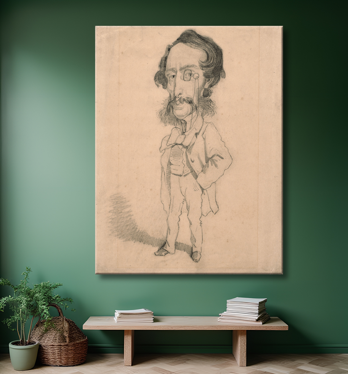 Reproduction Caricature de Mario Uchard de Claude Monet avec decor