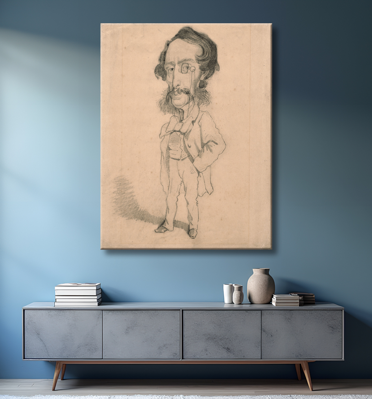Reproduction Caricature de Mario Uchard de Claude Monet avec decor