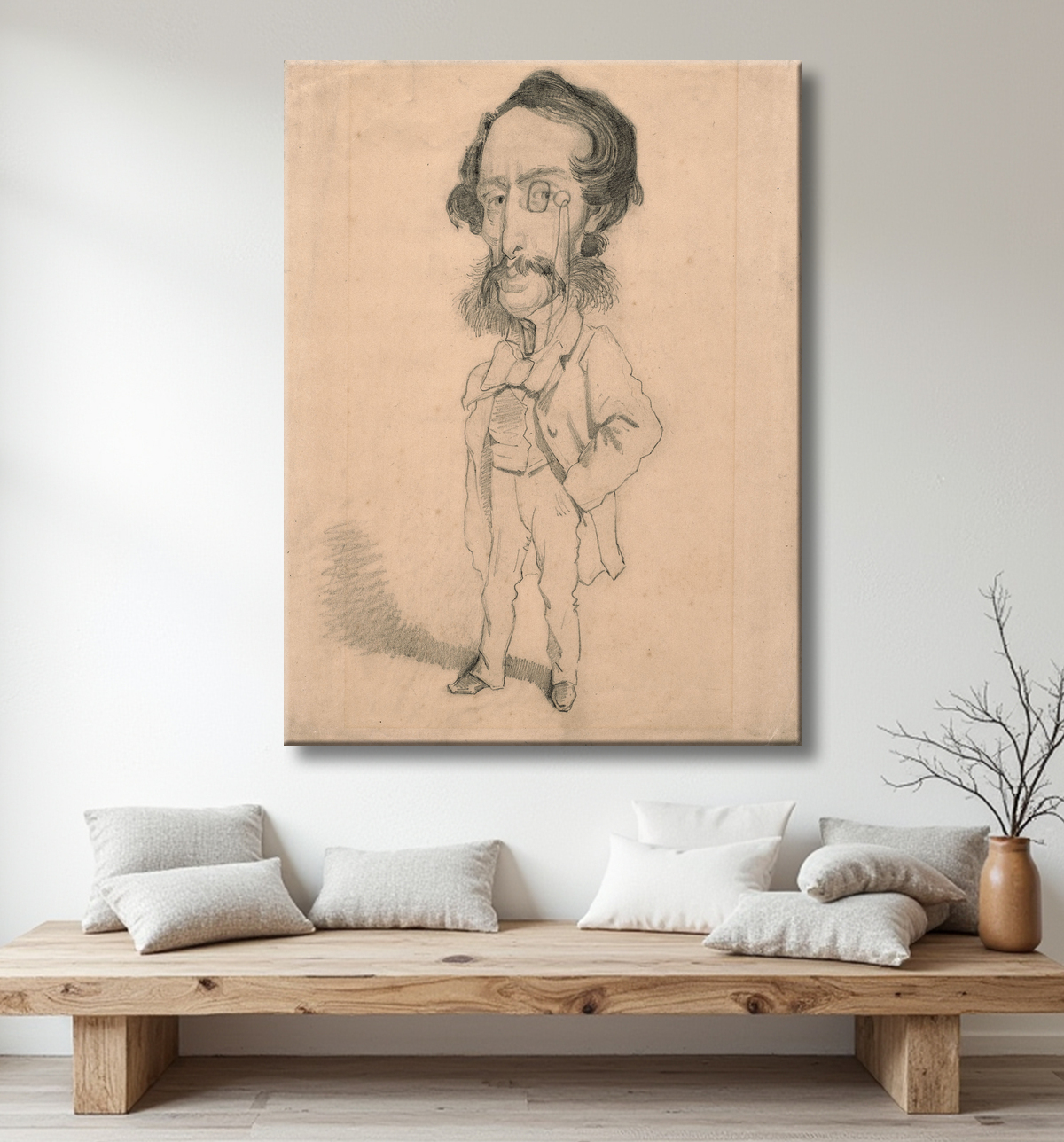 Reproduction Caricature de Mario Uchard de Claude Monet avec decor