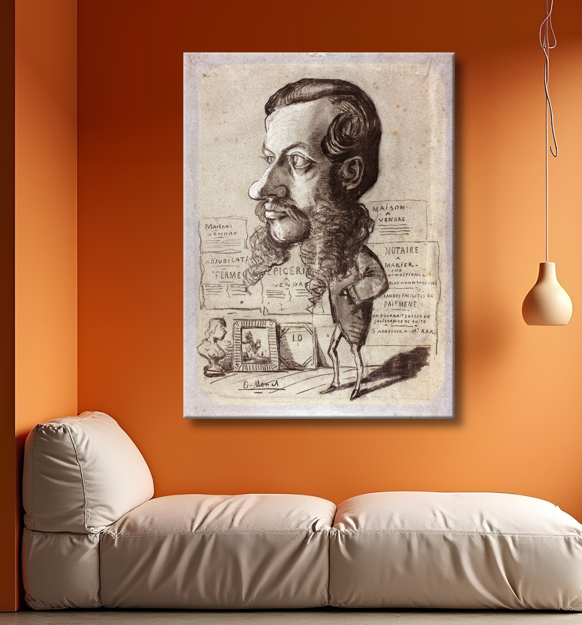 Reproduction Caricature of Léon Manchon de Claude Monet avec decor
