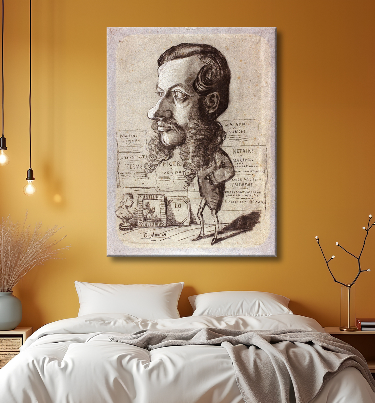 Reproduction Caricature of Léon Manchon de Claude Monet avec decor
