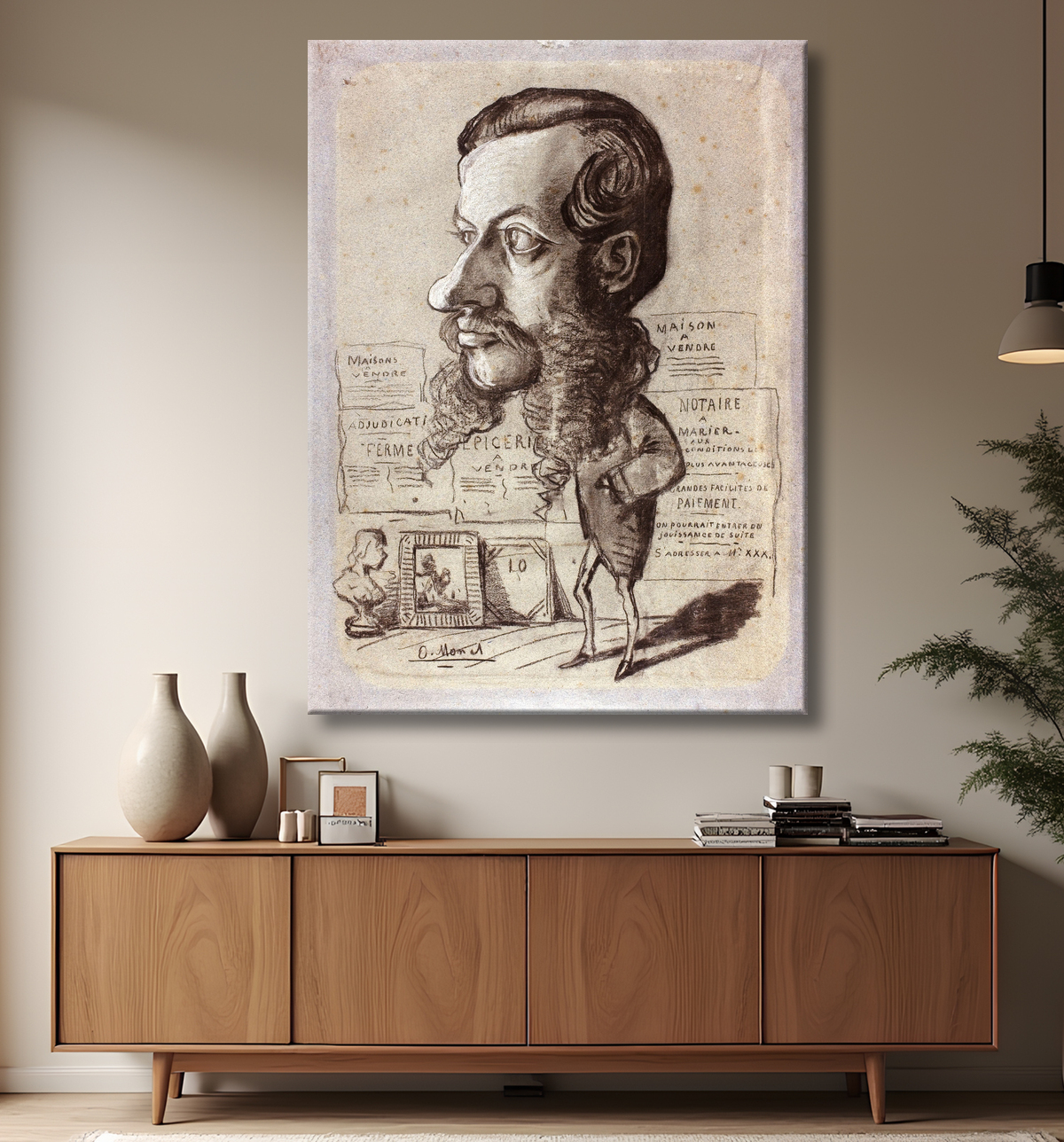 Reproduction Caricature of Léon Manchon de Claude Monet avec decor