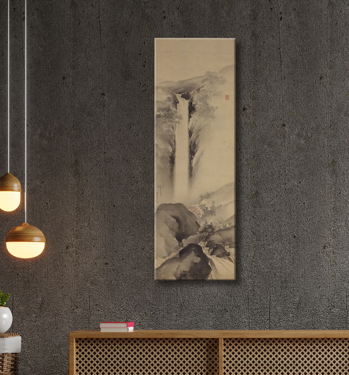 Reproduction Cascade de Yrō de Tazaki Sōun avec decor