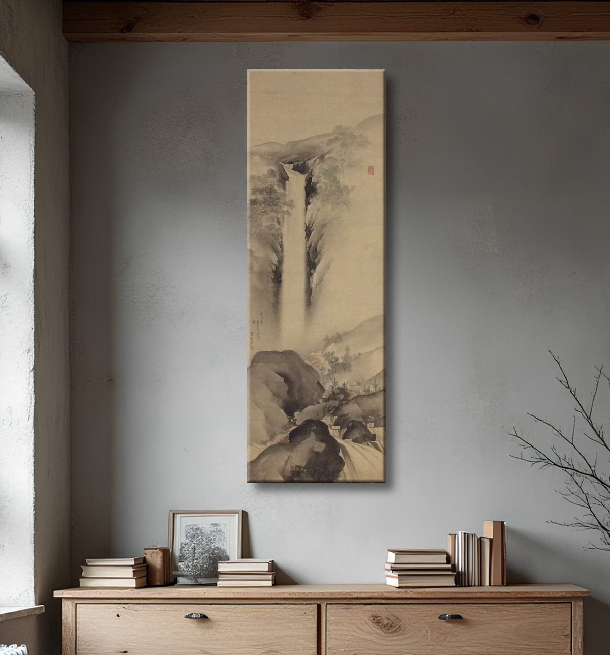 Reproduction Cascade de Yrō de Tazaki Sōun avec decor
