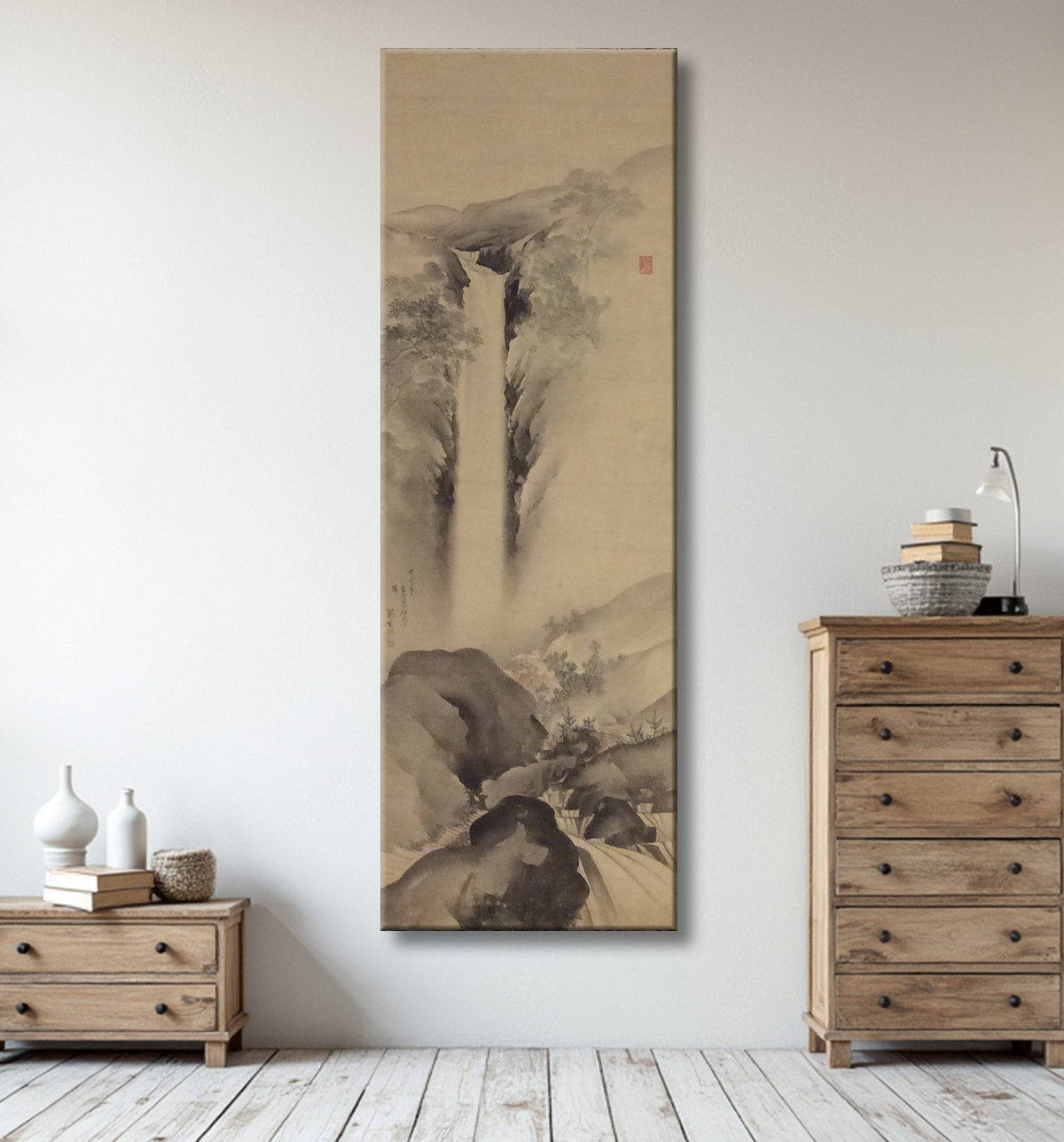 Reproduction Cascade de Yrō de Tazaki Sōun avec decor