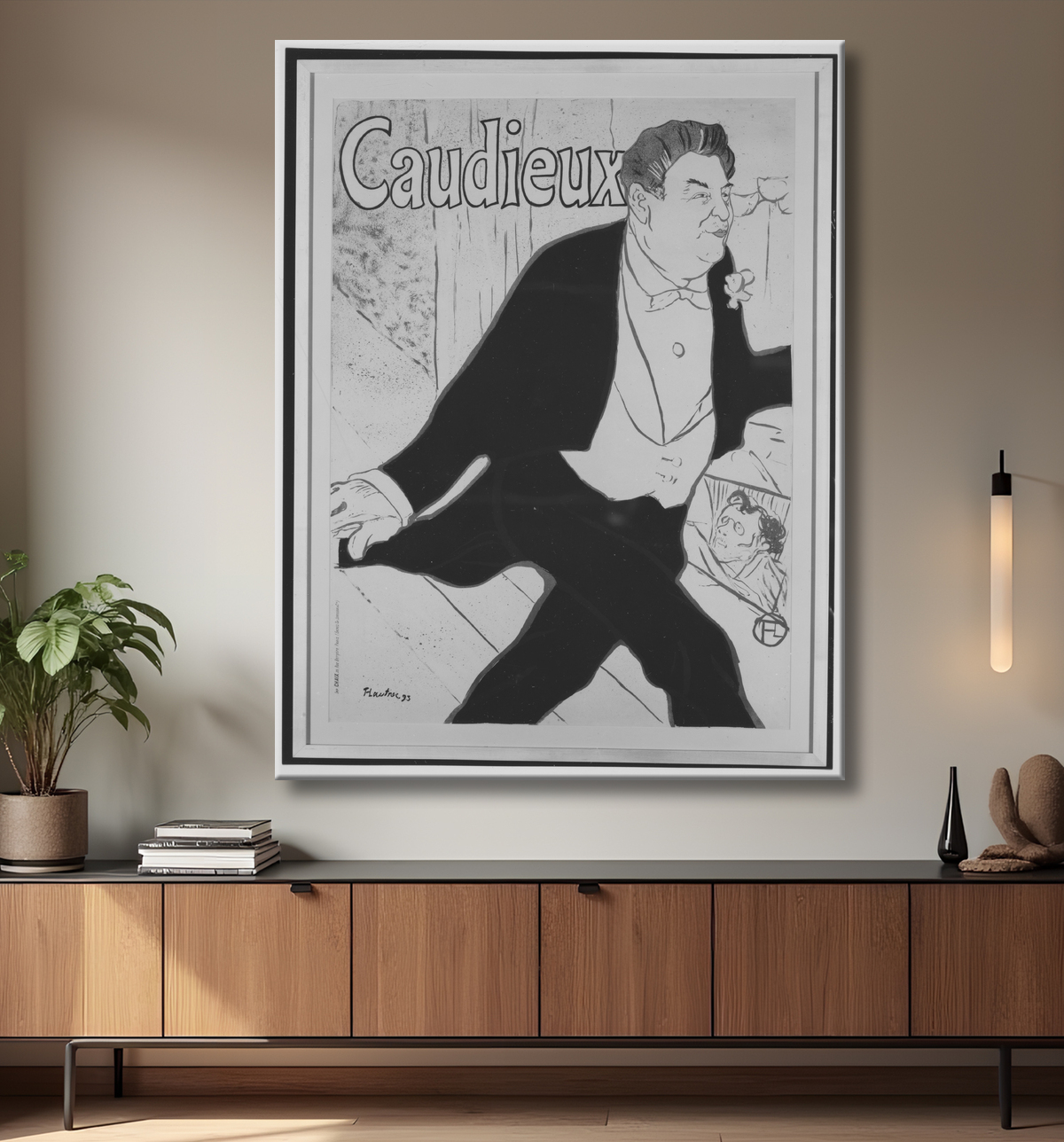 Reproduction Caudieux de Henri de Toulouse-Lautrec avec decor