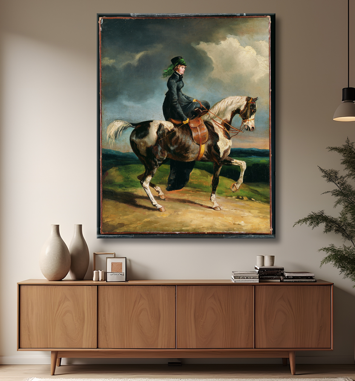 Reproduction Cavalière de Théodore Gericault avec decor