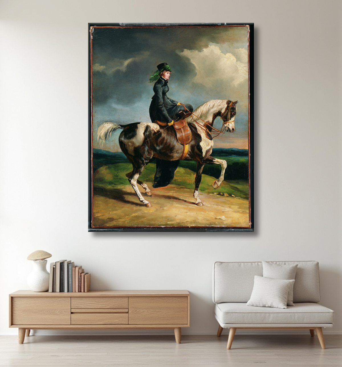 Reproduction Cavalière de Théodore Gericault avec decor