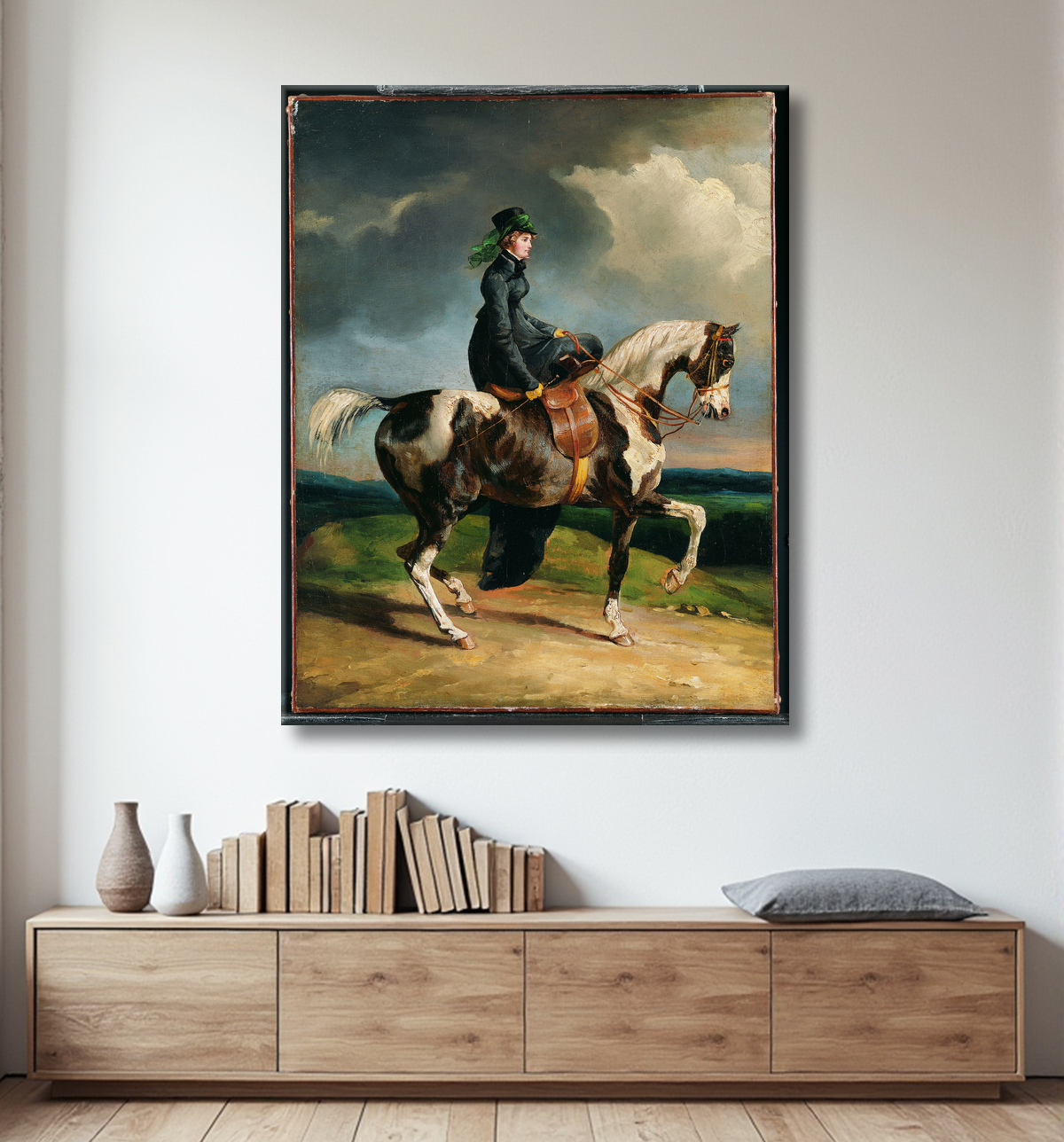 Reproduction Cavalière de Théodore Gericault avec decor