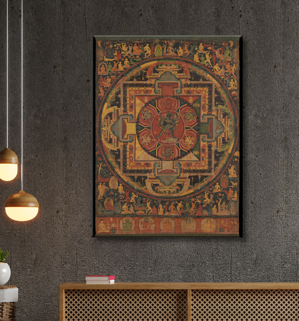 Reproduction Chakrasamvara Mandala avec decor