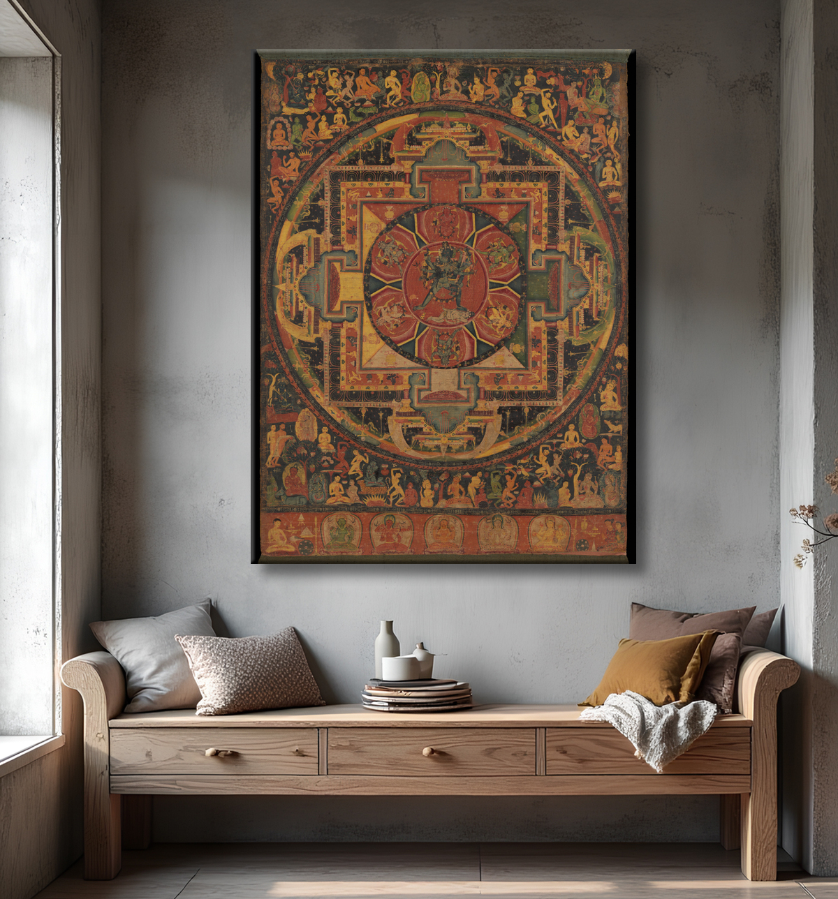 Reproduction Chakrasamvara Mandala avec decor