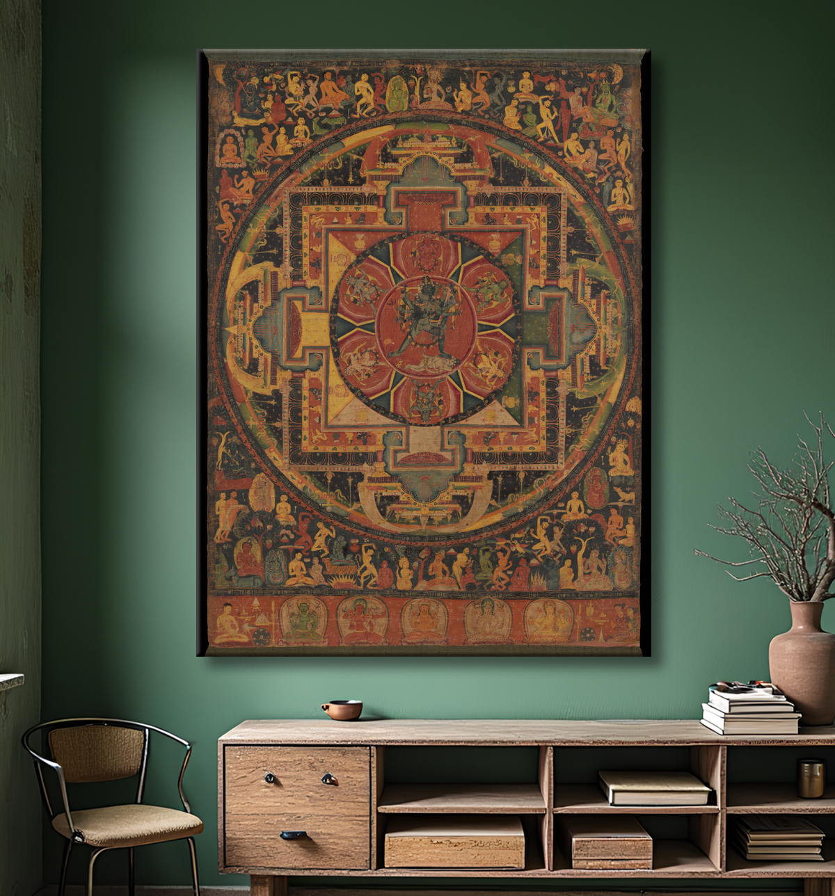Reproduction Chakrasamvara Mandala avec decor