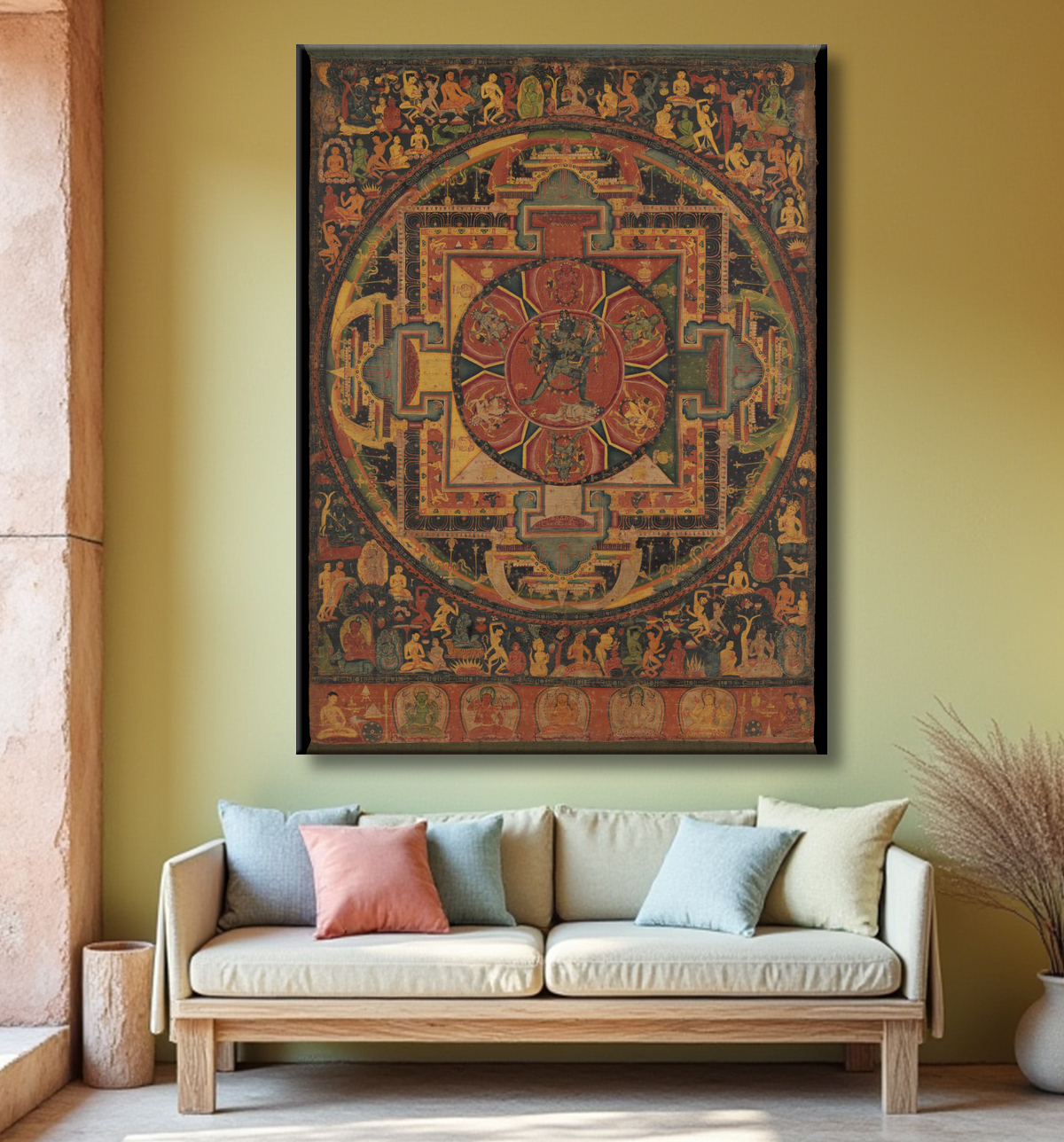 Reproduction Chakrasamvara Mandala avec decor