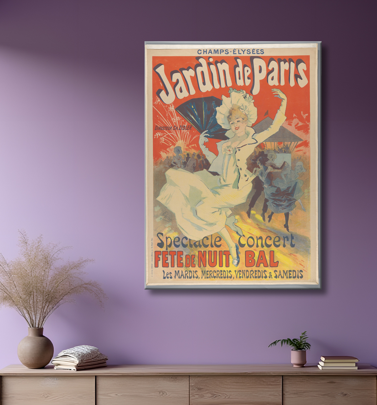 Reproduction Champs-Elysées. Jardin de Paris, 1890 de Jules Chéret avec decor