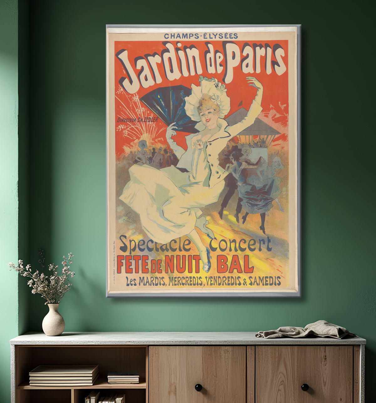 Reproduction Champs-Elysées. Jardin de Paris, 1890 de Jules Chéret avec decor