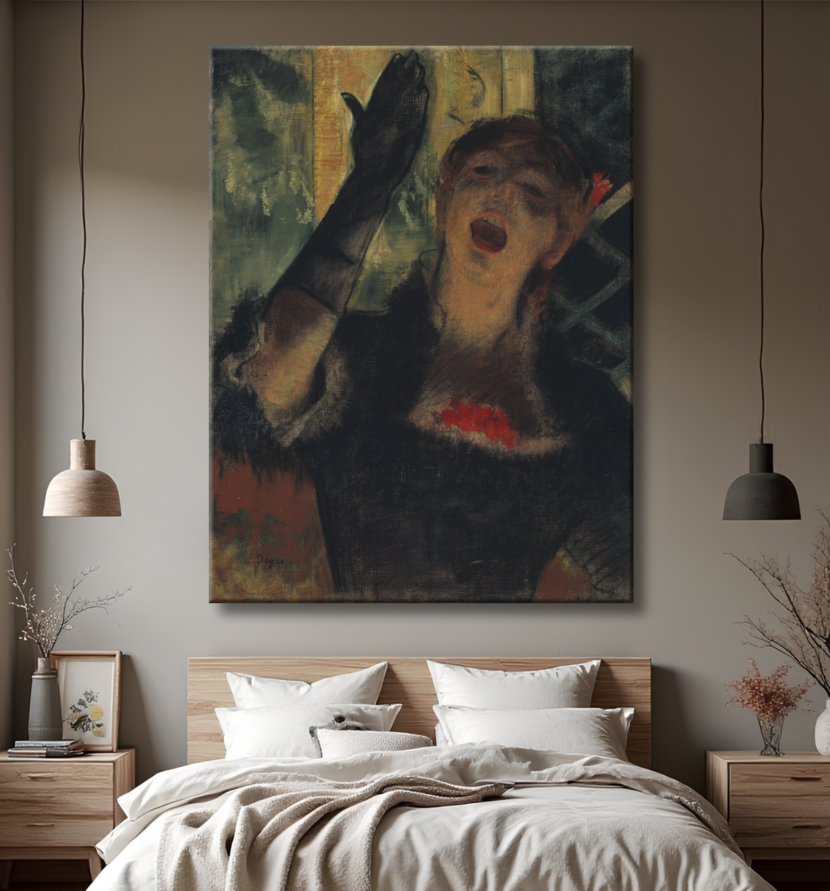 Reproduction Chanteur de café de Hilaire Germain Edgar Degas avec decor