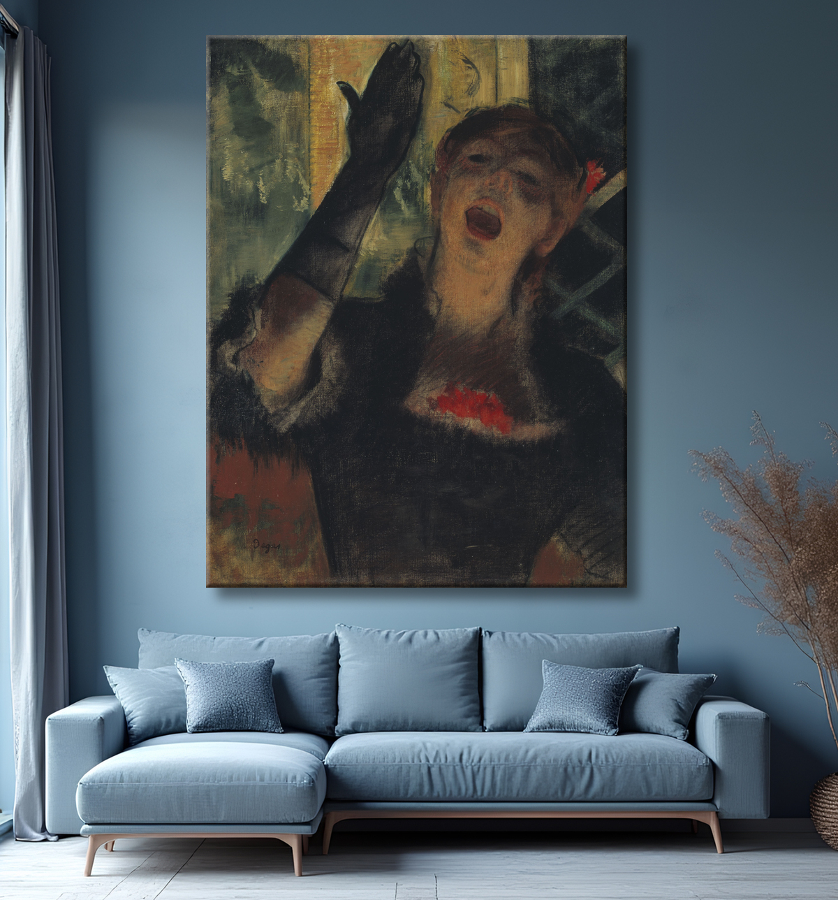 Reproduction Chanteur de café de Hilaire Germain Edgar Degas avec decor