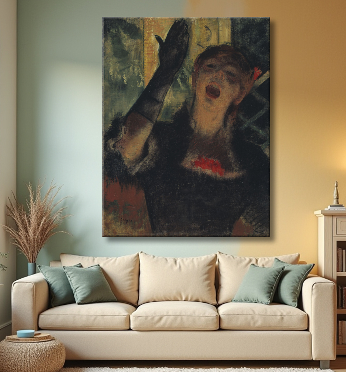 Reproduction Chanteur de café de Hilaire Germain Edgar Degas avec decor